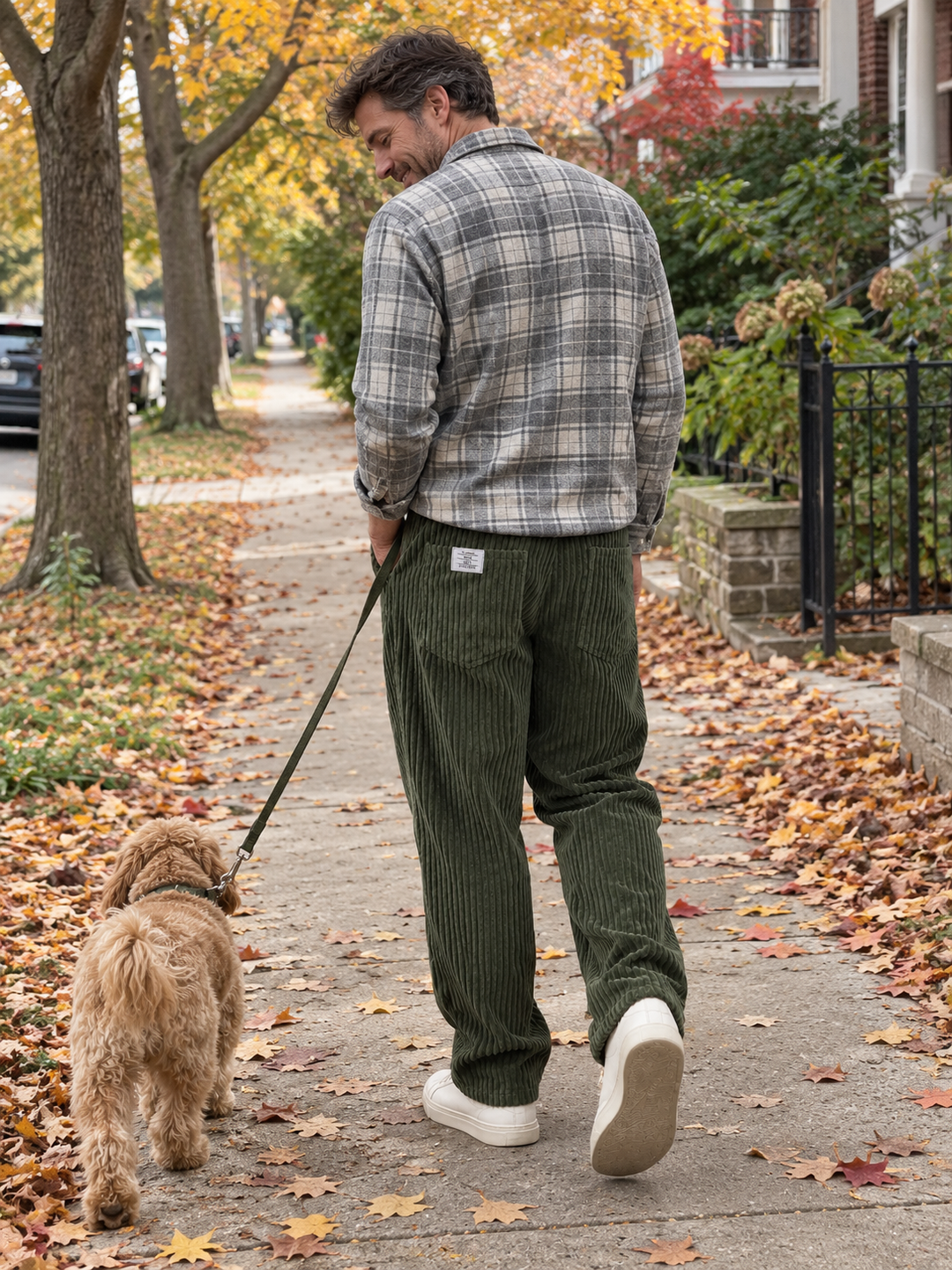 Mens fashion winter trousers with elastic waistband and drawstring