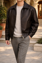 Grady | Men’s Leather Bomber Jacket