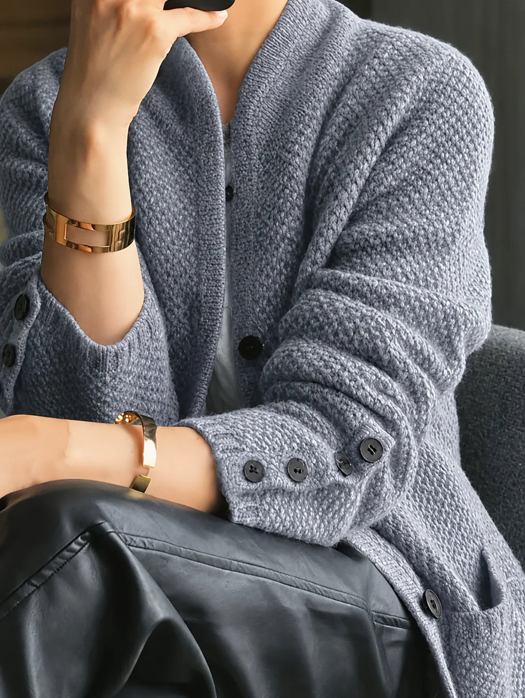 Thalia | Women’s Button Front Long Sleeve Cardigan