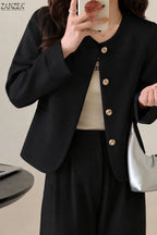 Cresselle | Women’s Round Neck Cropped Blazer