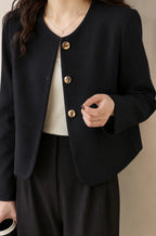 Cresselle | Women’s Round Neck Cropped Blazer