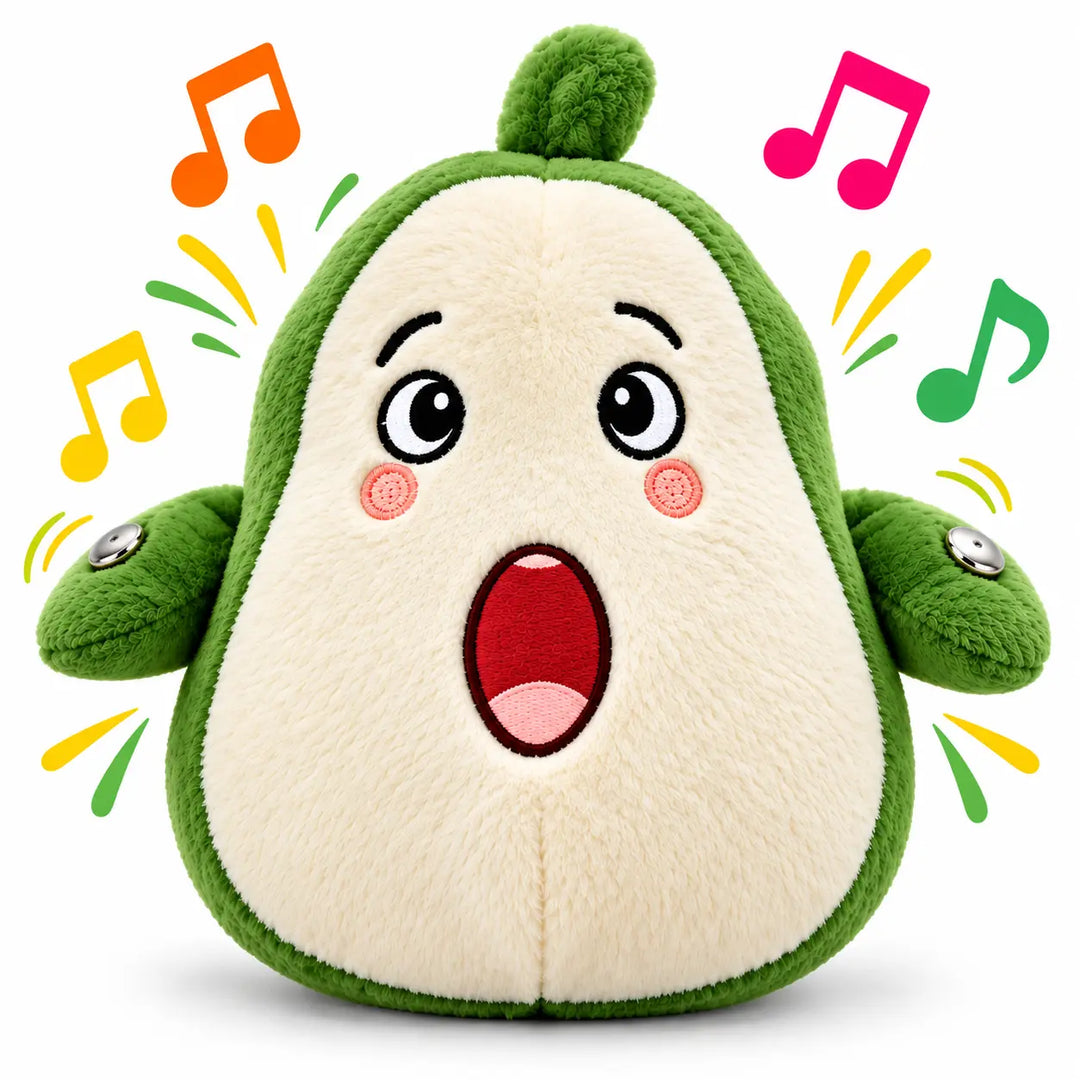 Detailed shot of the touch points on the interactive plush toy for kids