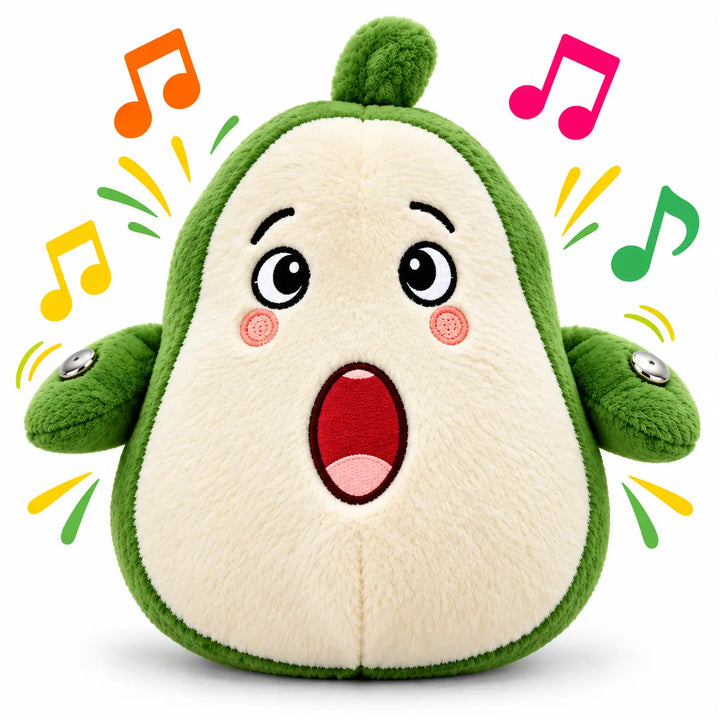 Detailed shot of the touch points on the interactive plush toy for kids