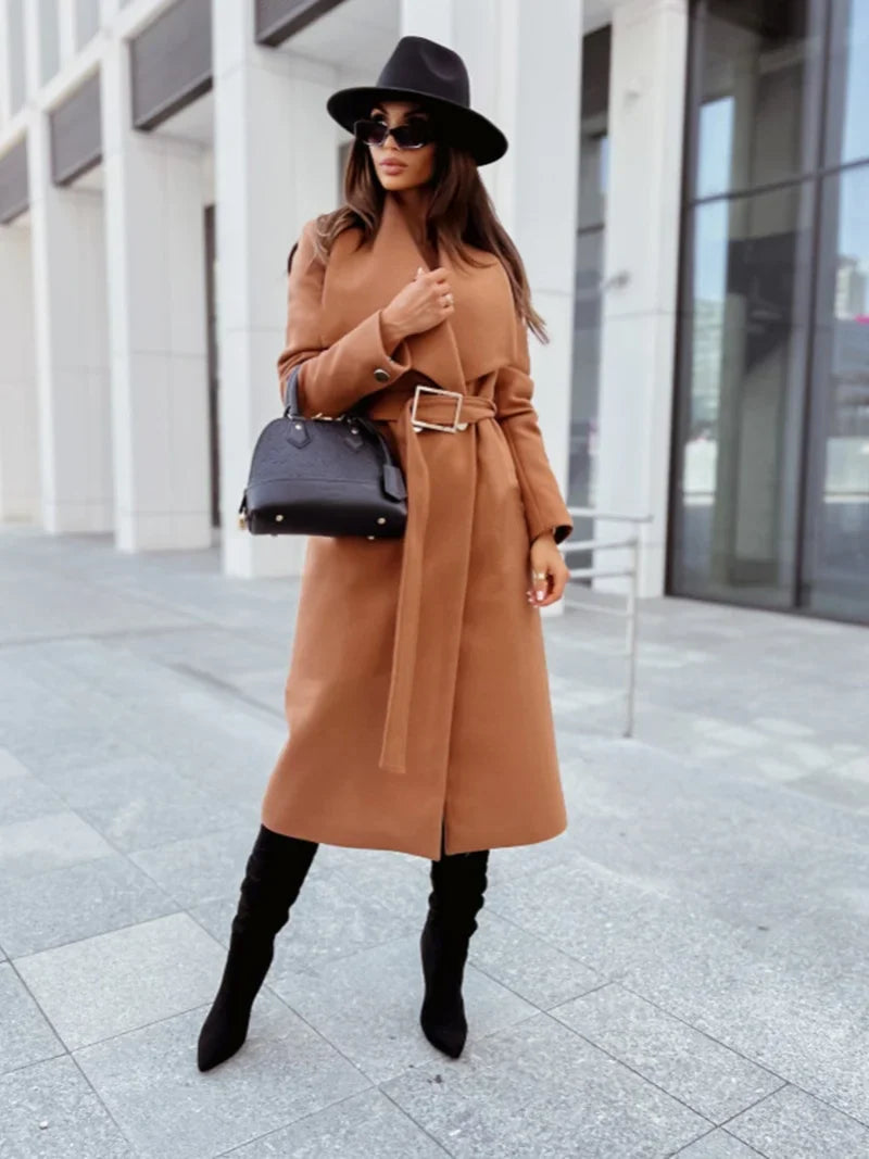 Celestine | Women’s Belted Wrap Wool Coat