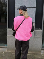 Liora | Women’s Sherpa Fleece Button Front Vest