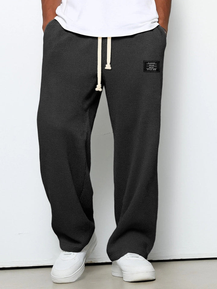Back view of comfortable mens casual pants with relaxed fit design