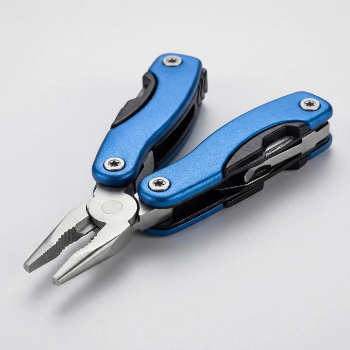 Durable EDC camping gear multitool with ergonomic handle grip for hiking and backpacking