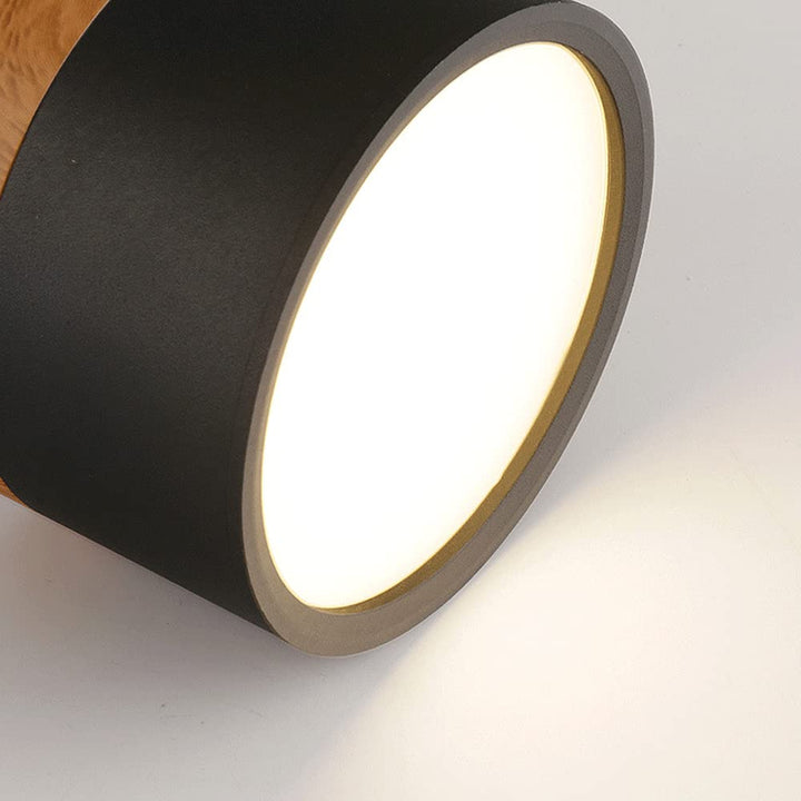 Architectural interior lighting with modern cylindrical LED lamp