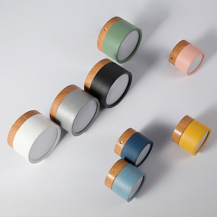 Interior design showcase of minimalist cylindrical ceiling light