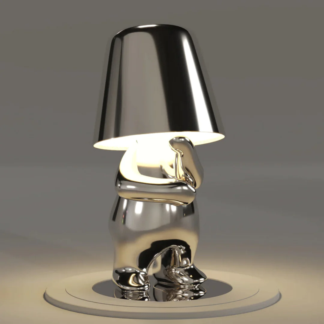 Warm ambient lighting emitted by the modern cordless touch table lamp
