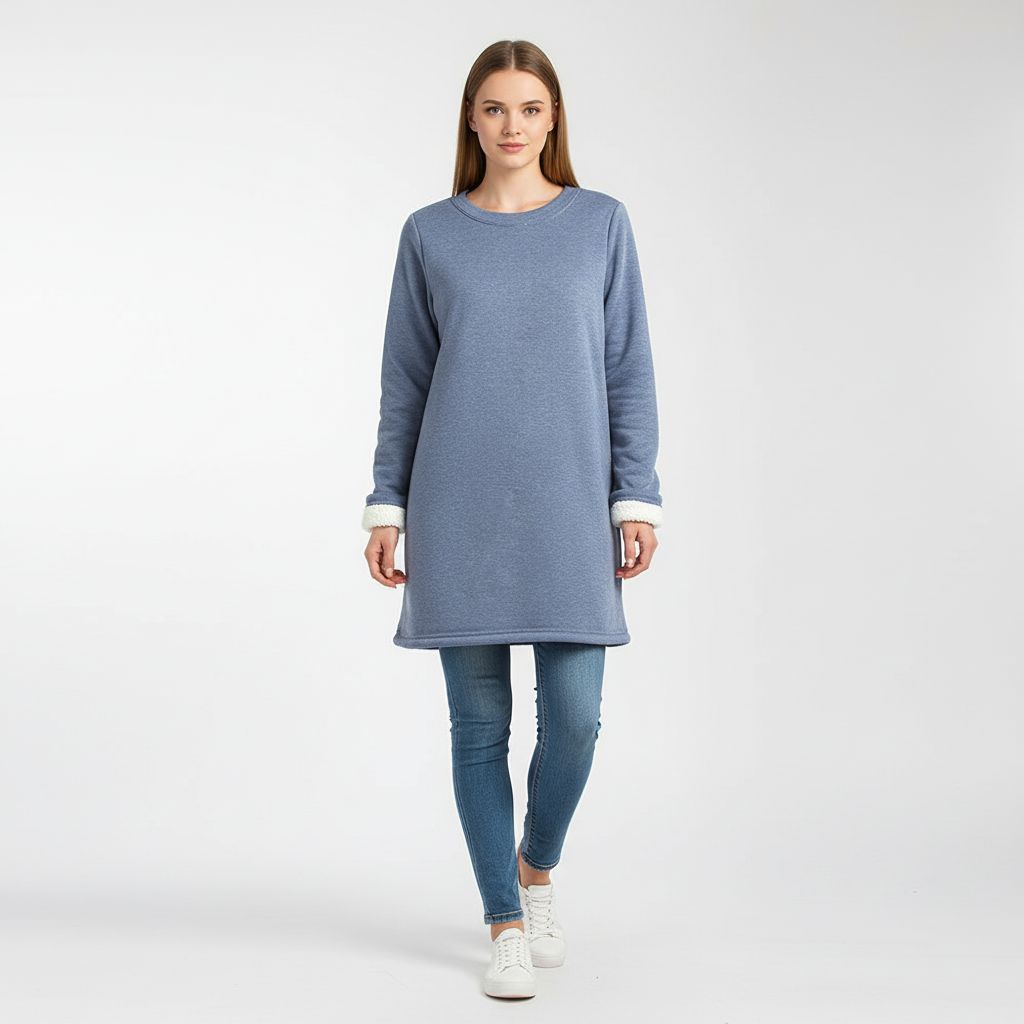 Women's cozy fleece jumper in soft fabric with long sleeves for winter