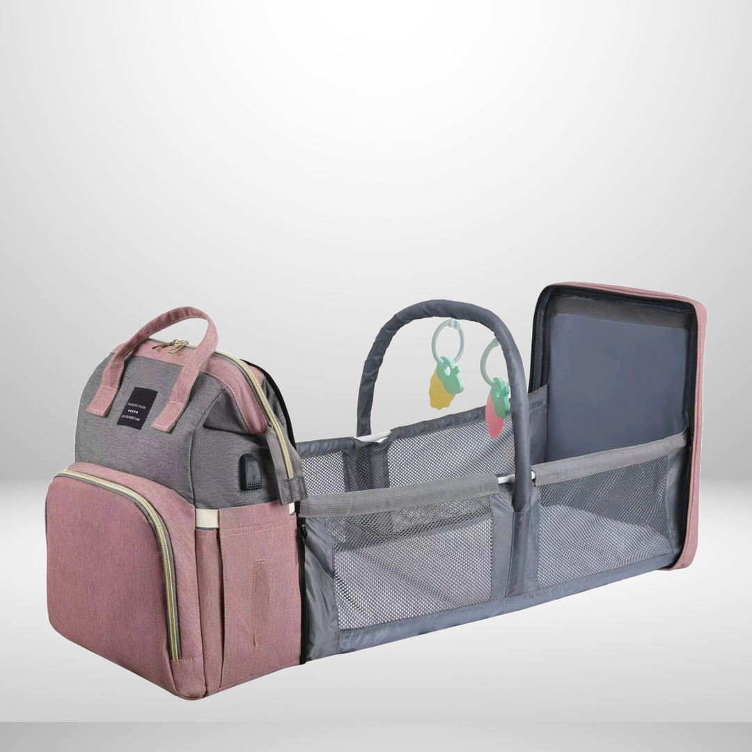 Insulated bottle holder pockets inside the multifunctional baby backpack