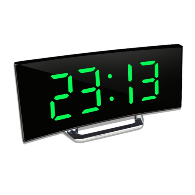 Minimalist electronic digital clock placed on a wooden desk, blending seamlessly with contemporary office decor.