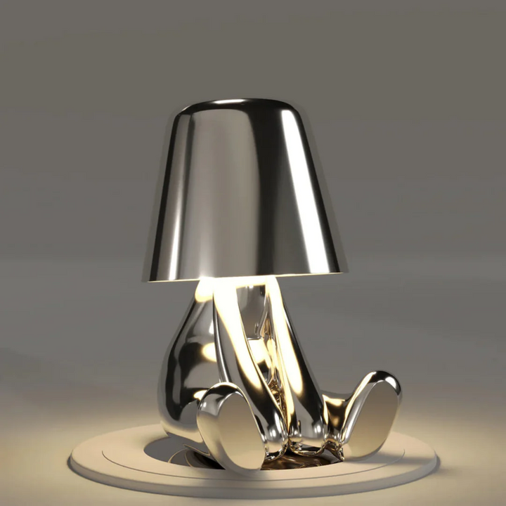 Minimalist desk lamp highlighting its elegant shape and matte finish