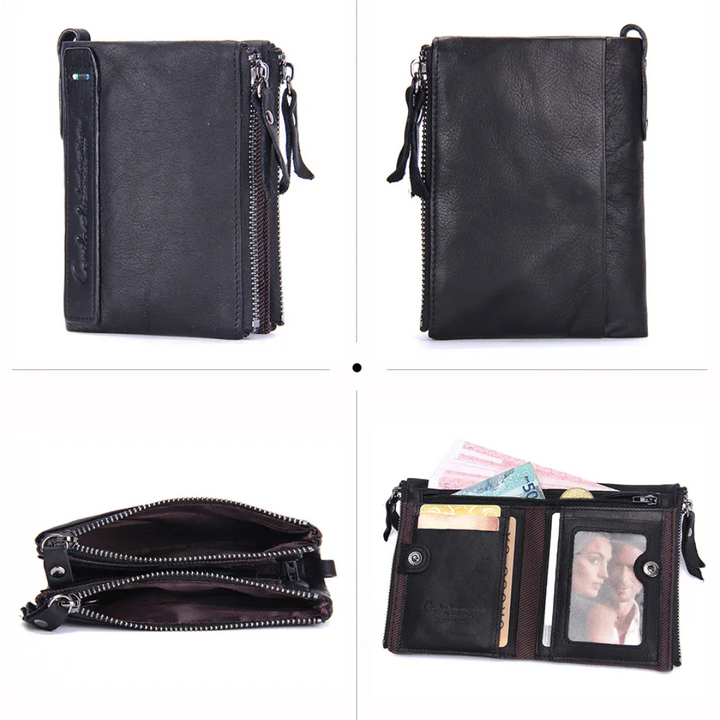 Stylish small wallet for women displayed on a neutral background