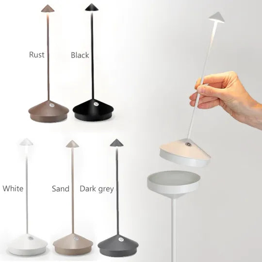 Rechargeable lamp connected to a USB cable for fast and easy power charging