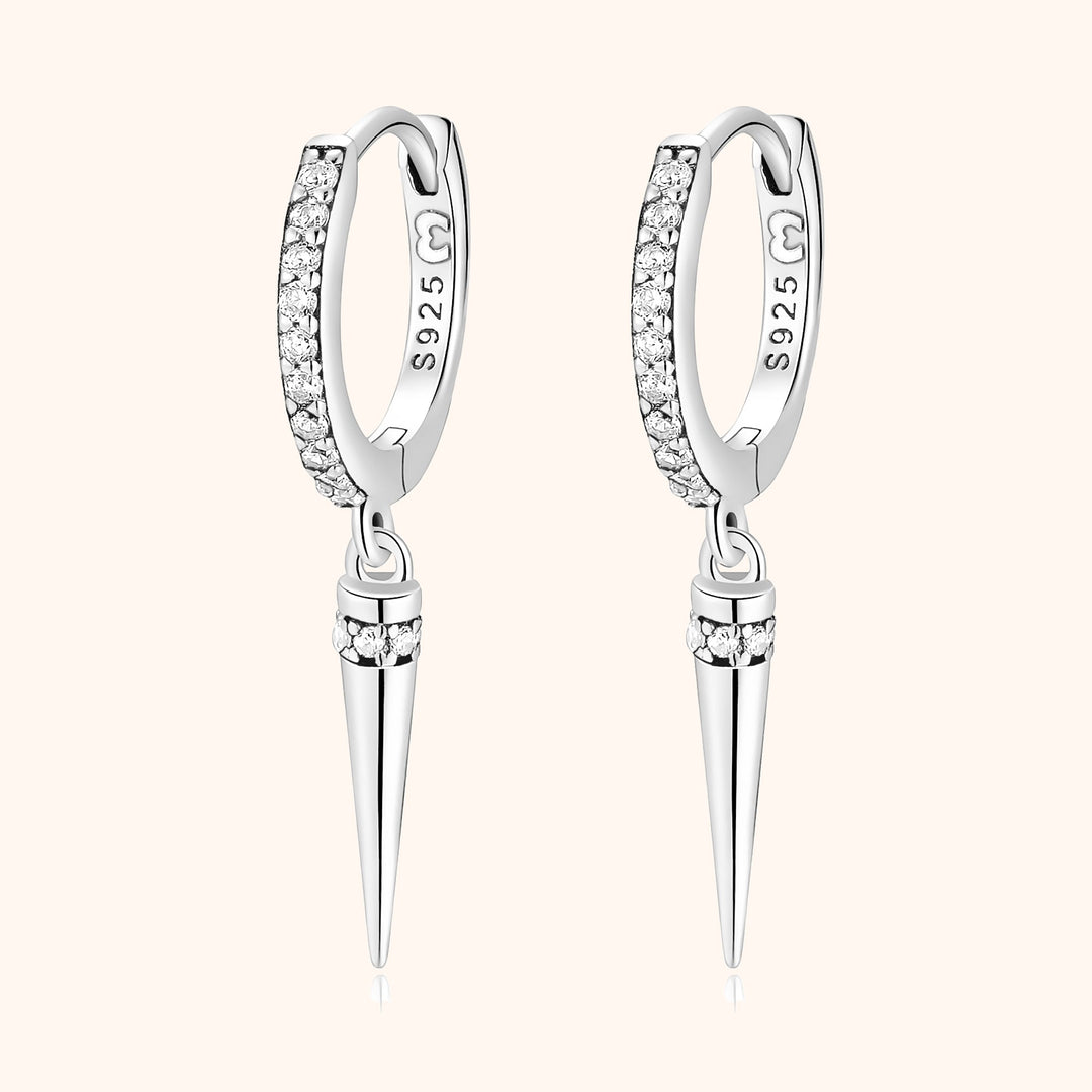 Elegant women's zirconia drop earrings in gold and silver, perfect gift for her