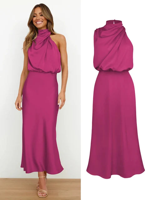 Interior lining and stitching detail of the formal midi dress