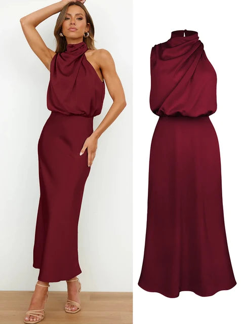 Hemline and draping detail of the elegant women's party dress