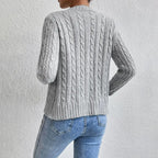 Arielleth | Women’s Cropped Cable Knit Button Front Cardigan