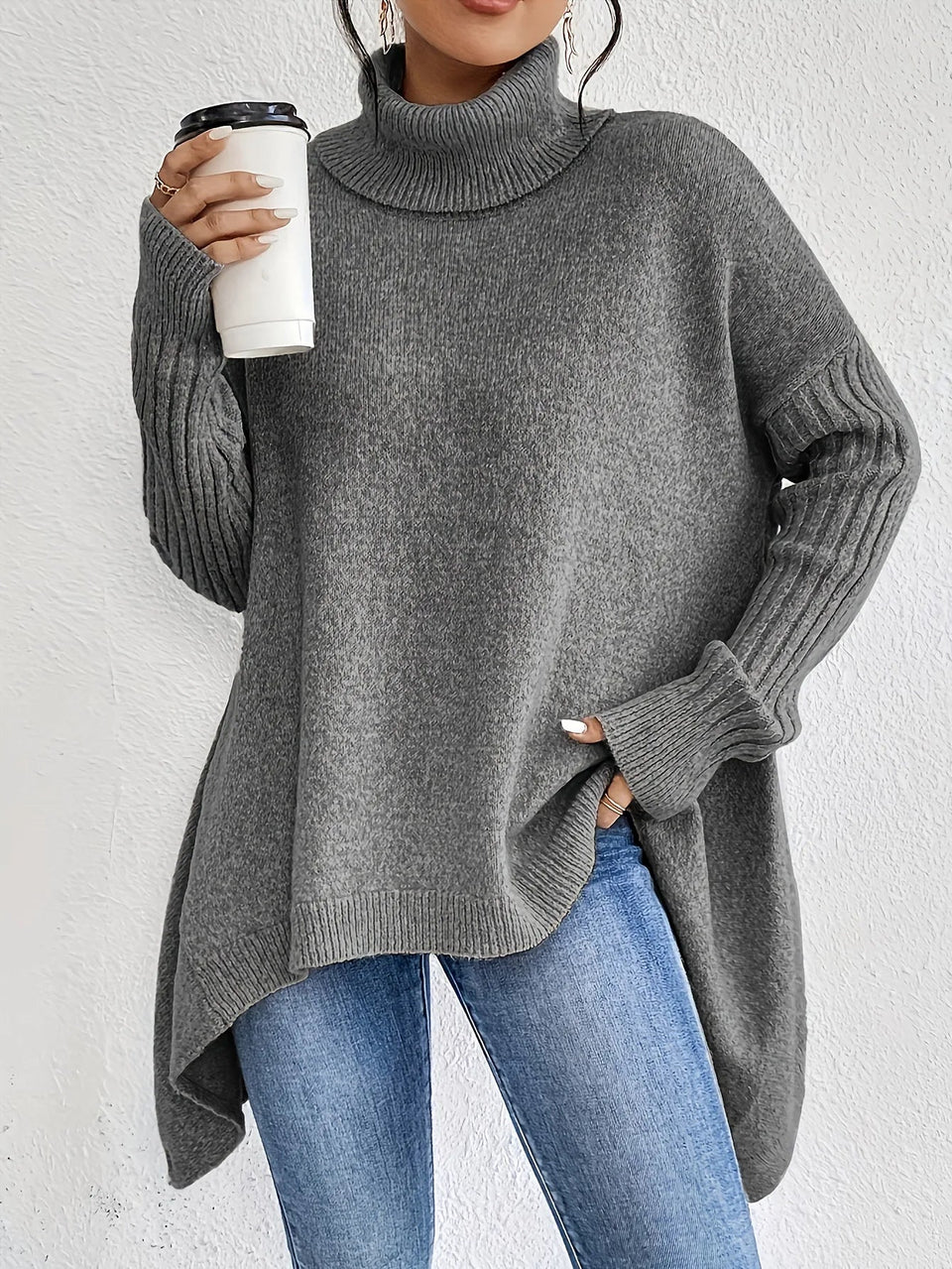Harlowe | Women’s Oversized Turtleneck Knit Sweater