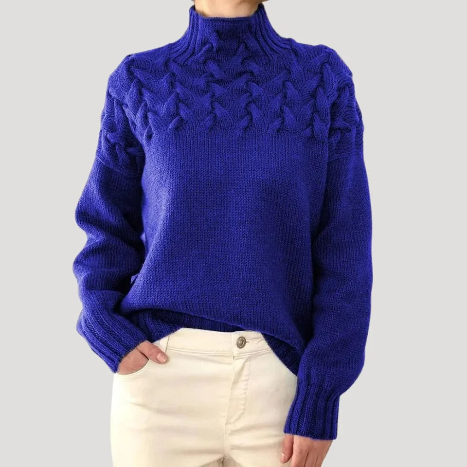Micah | Women’s Cable Knit High Neck Sweater