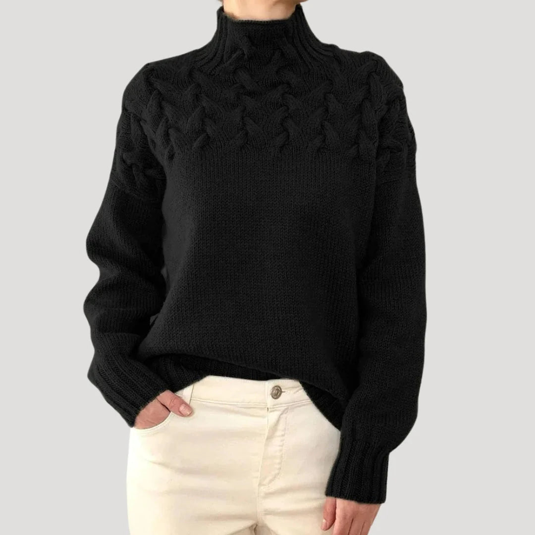 Micah | Women’s Cable Knit High Neck Sweater