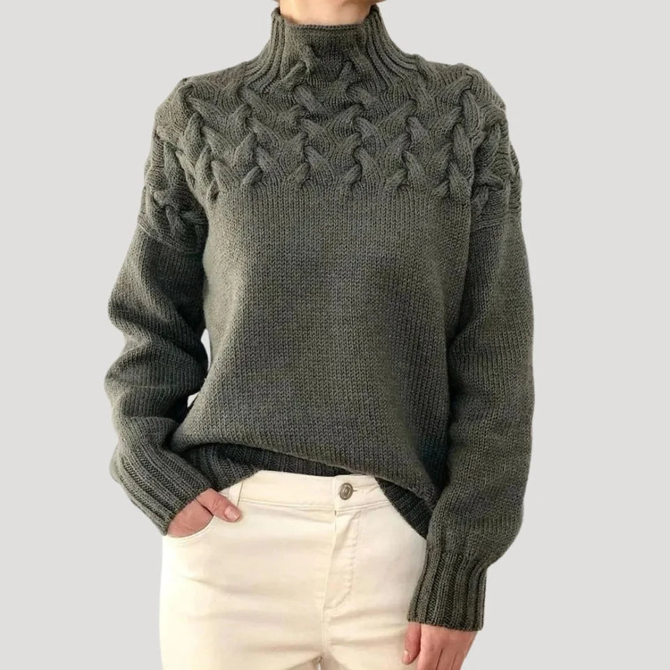 Micah | Women’s Cable Knit High Neck Sweater