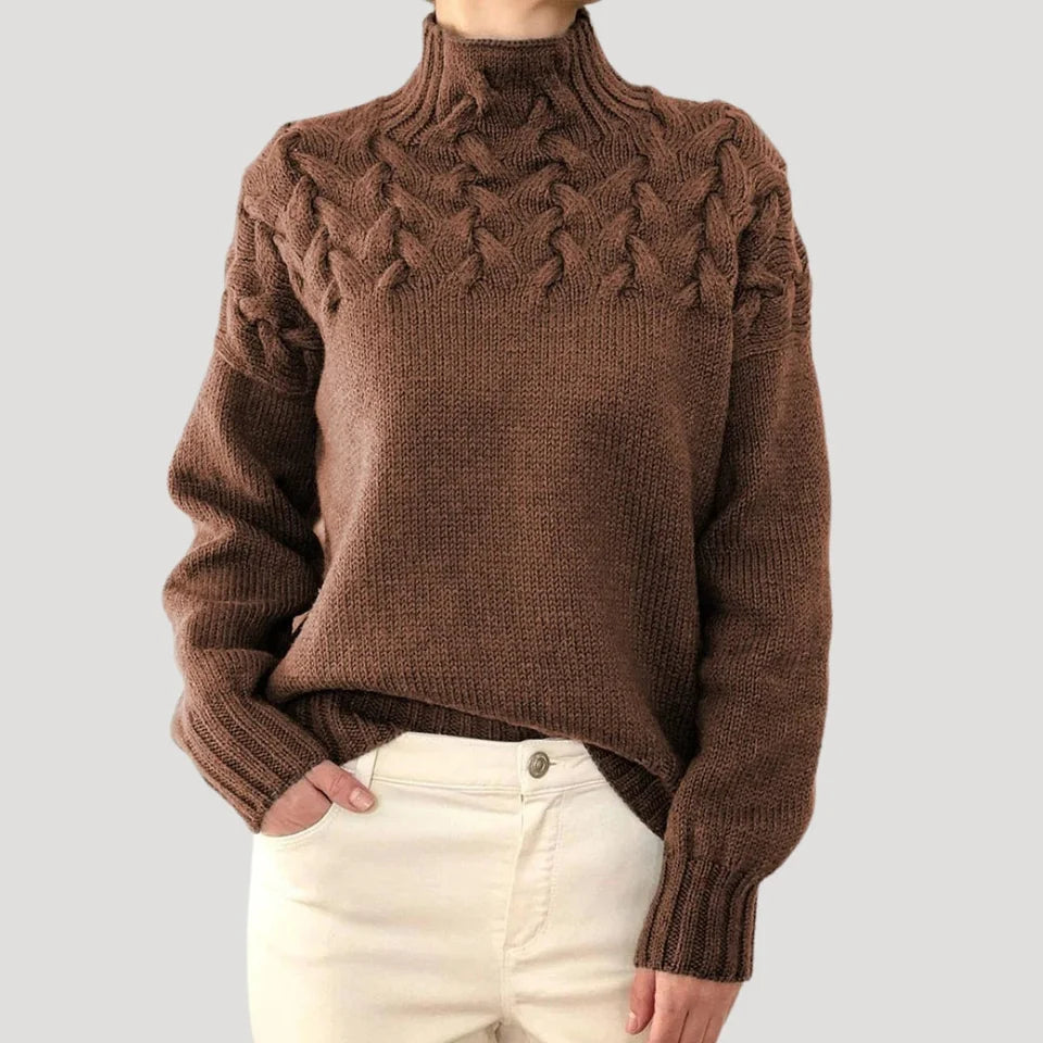 Micah | Women’s Cable Knit High Neck Sweater