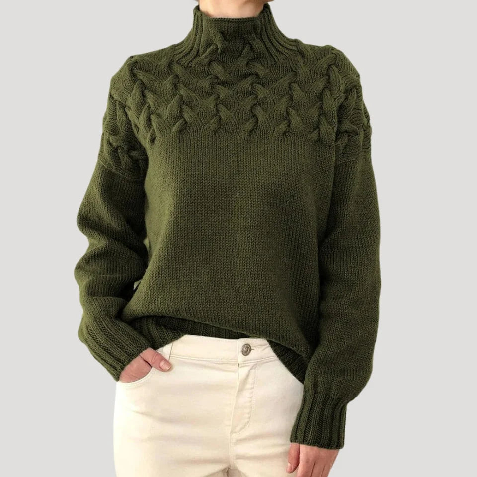 Micah | Women’s Cable Knit High Neck Sweater