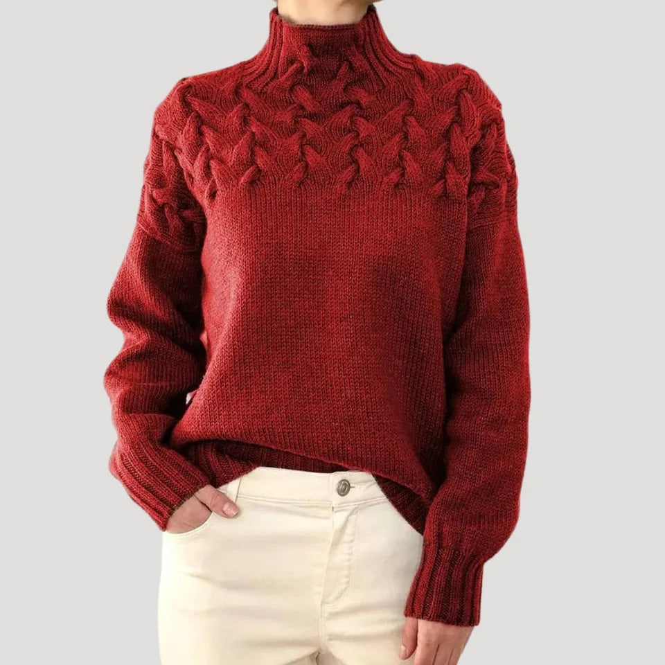 Micah | Women’s Cable Knit High Neck Sweater