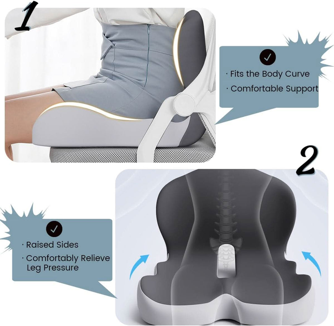 Close-up of the ERGOREST cushion demonstrating body curve fitting and raised sides