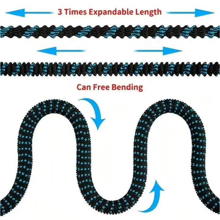 Expandable garden hose connected to a high pressure spray gun for yard care