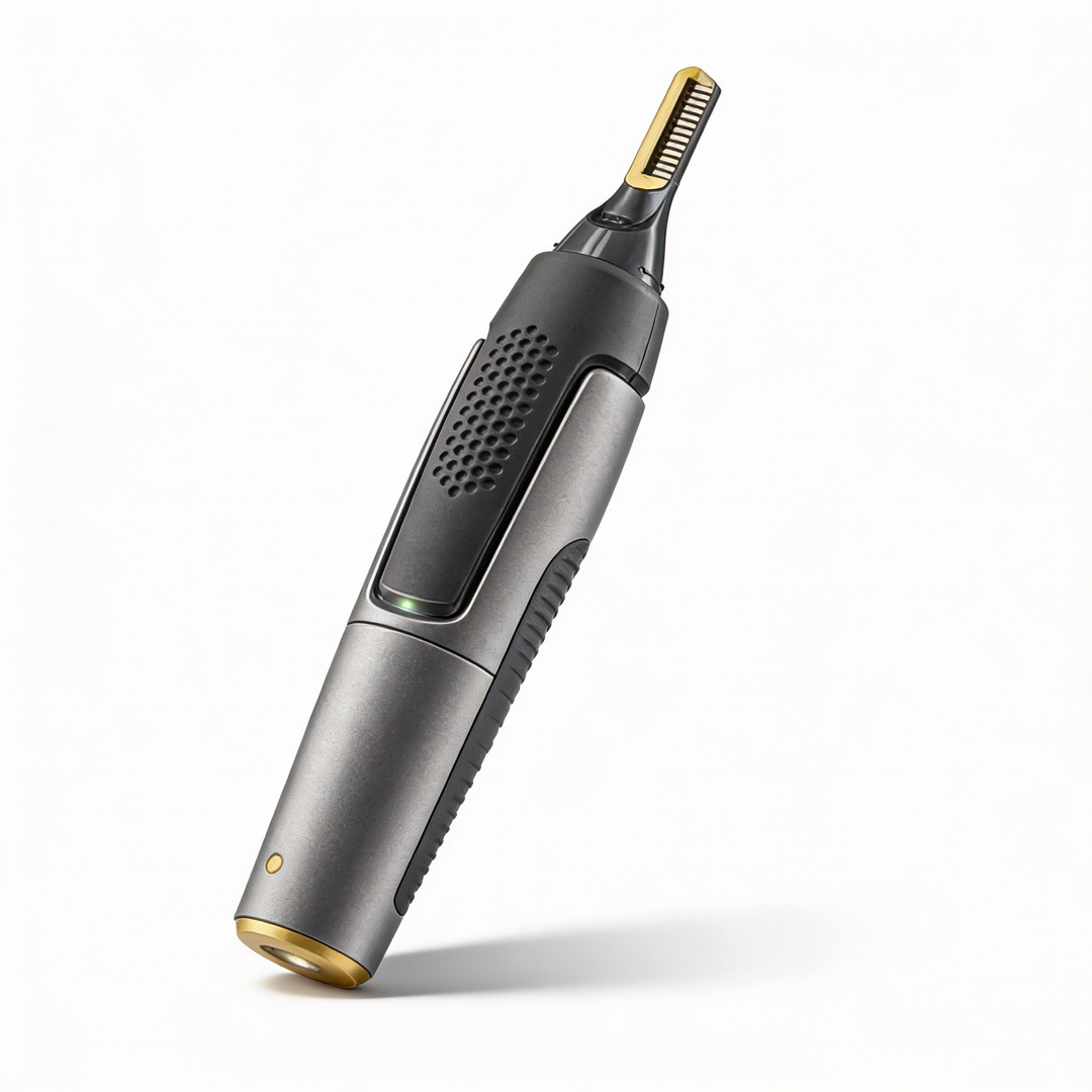 Professional micro precision trimmer standing upright against a white background