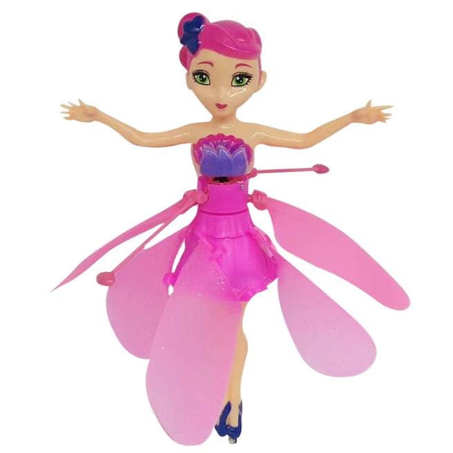 Interactive flying fairy doll toy hovering with built-in hand sensor control