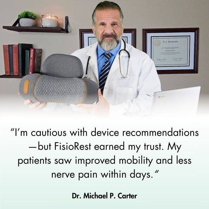 Wellness device featuring posture support and heat therapy for targeted neck pain relief