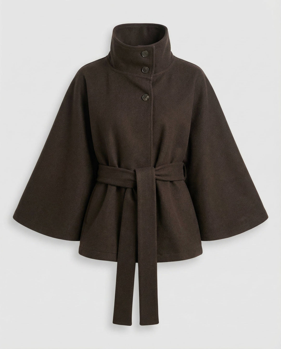 Fabric texture and belt loops on the stylish cold weather winter coat