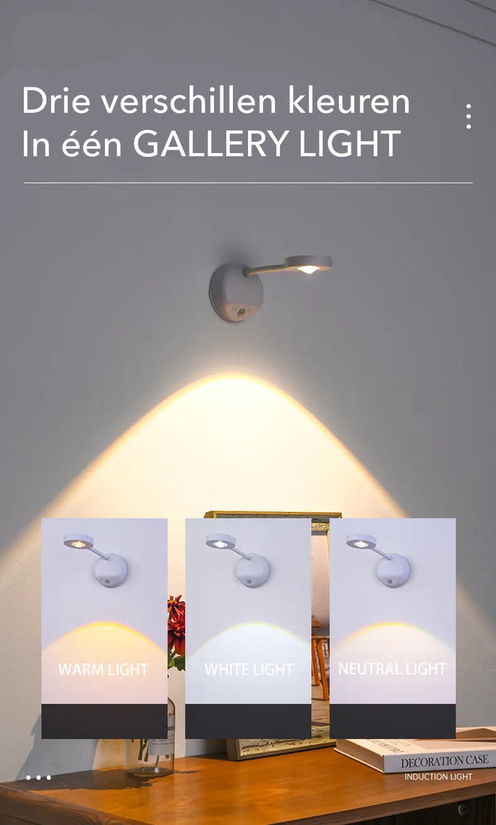 Battery powered picture light brightening dark hallway artwork effectively