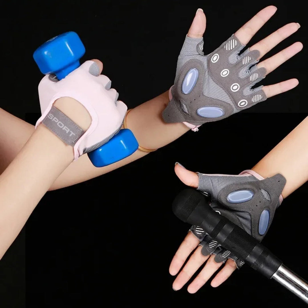 Unisex non-slip weightlifting gloves in black, showcasing the durable palm design
