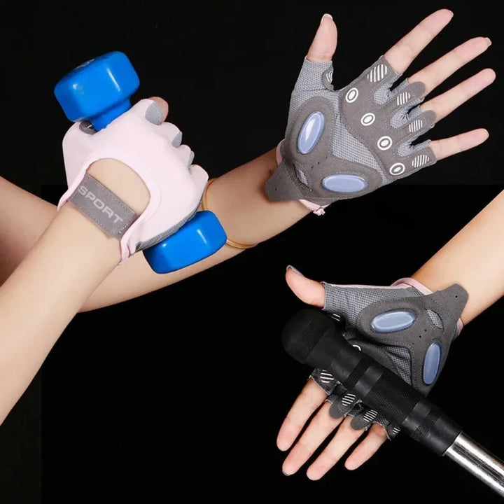 Unisex non-slip weightlifting gloves in black, showcasing the durable palm design