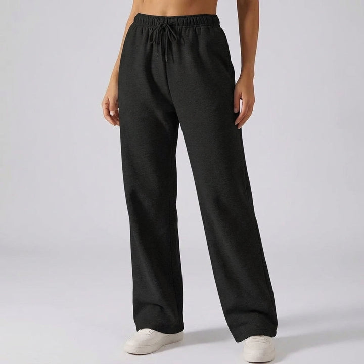 Back view of comfortable grey loungewear activewear pants for women