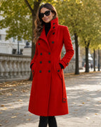 Noelle | Women’s Stand Collar Wool Blend Long Coat