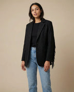 Lara | Women’s Wool Blend Tassel Blazer Jacket