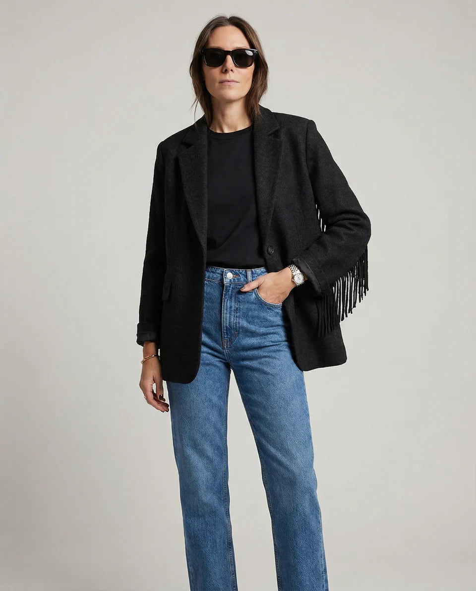Lara | Women’s Wool Blend Tassel Blazer Jacket