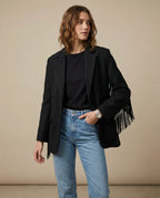 Lara | Women’s Wool Blend Tassel Blazer Jacket