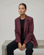 Christiana | Women’s Pinstripe Longline Blazer Coat