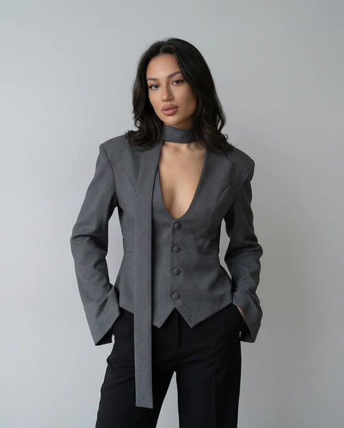 Blythe | Women’s V Neck Slim Fit Blazer Top