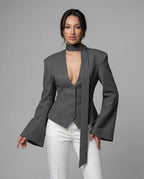 Blythe | Women’s V Neck Slim Fit Blazer Top