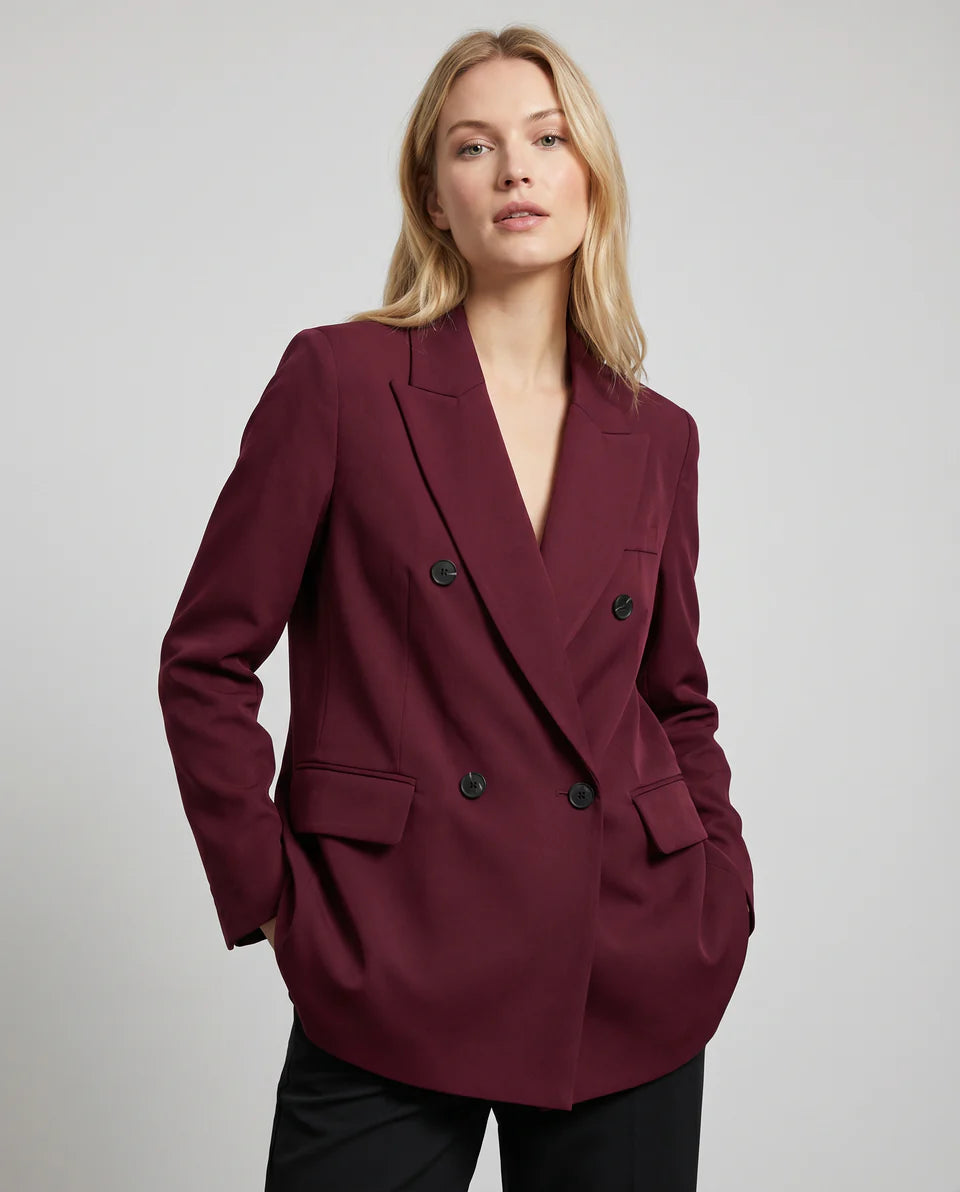 Sabrina | Women’s Tailored Double Breasted Burgundy Blazer