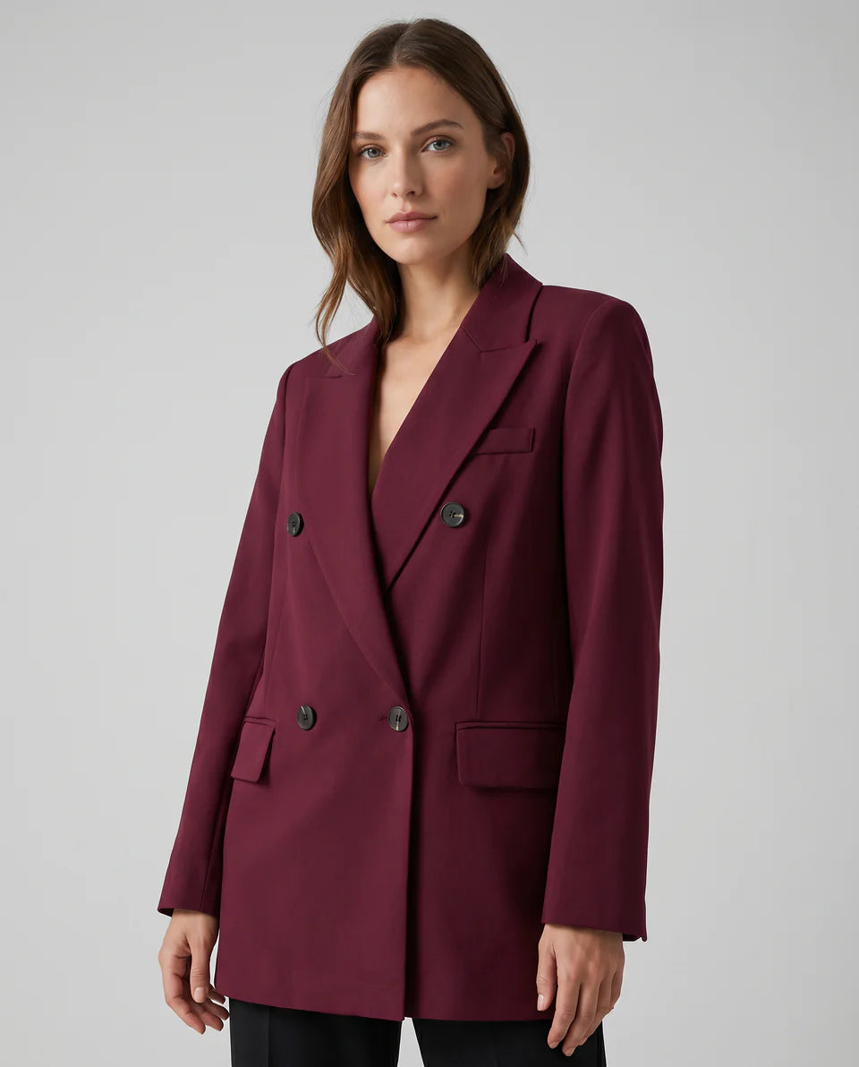 Sabrina | Women’s Tailored Double Breasted Burgundy Blazer